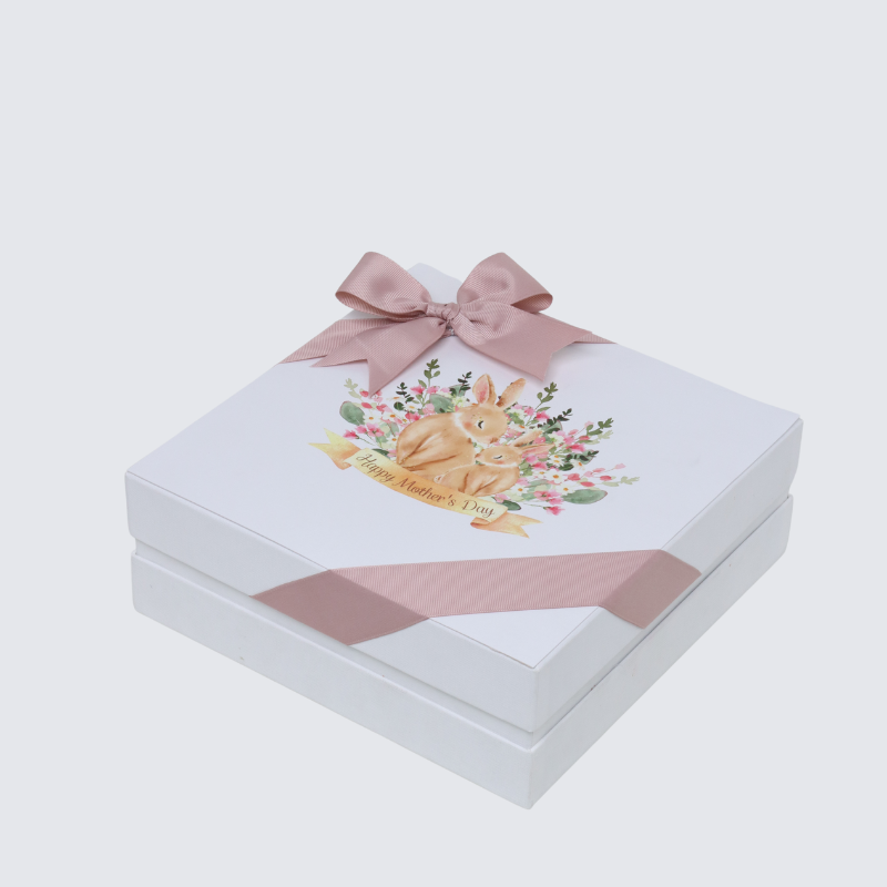 "Happy mother's day" rabbit designed premium chocolate hard box