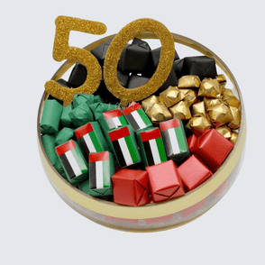 National day decorated chocolate glas...