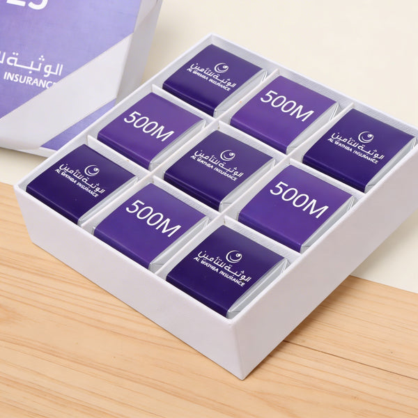 Set of 5 Corporate branded premium chocolate 9P hard box