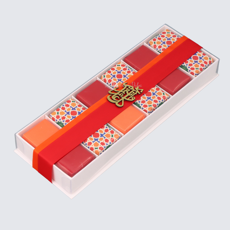 Ramadan eid design chocolate top view box