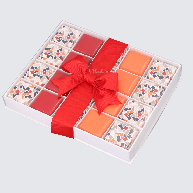 Ramadan eid geometric designed chocolate view top box