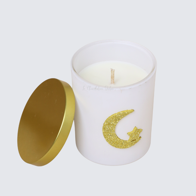 Ramadan gold lid scented glass candle