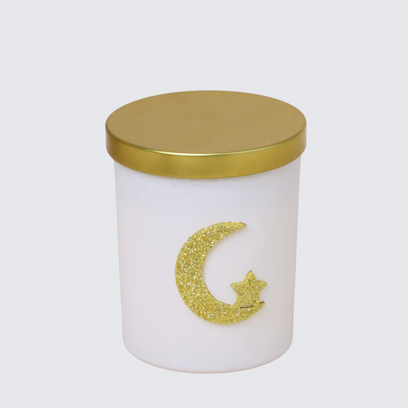 Ramadan gold lid scented glass candle