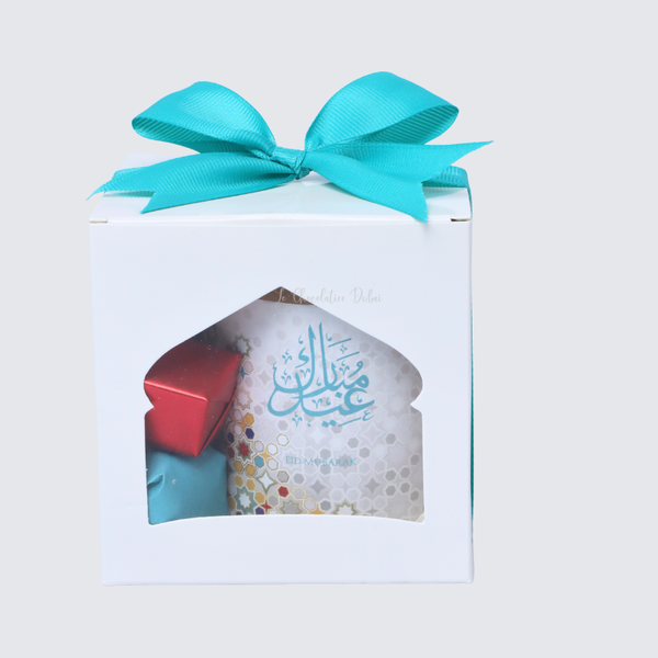 Set of 20 Eid designed candle with chocolate & dates soft box