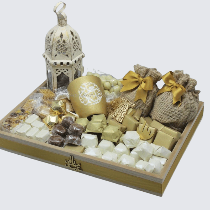 RAMADAN EID CHOCOLATE & SWEETS WOOD TRAY