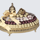 Ramadan eid chocolate & sweets gold metallic tray