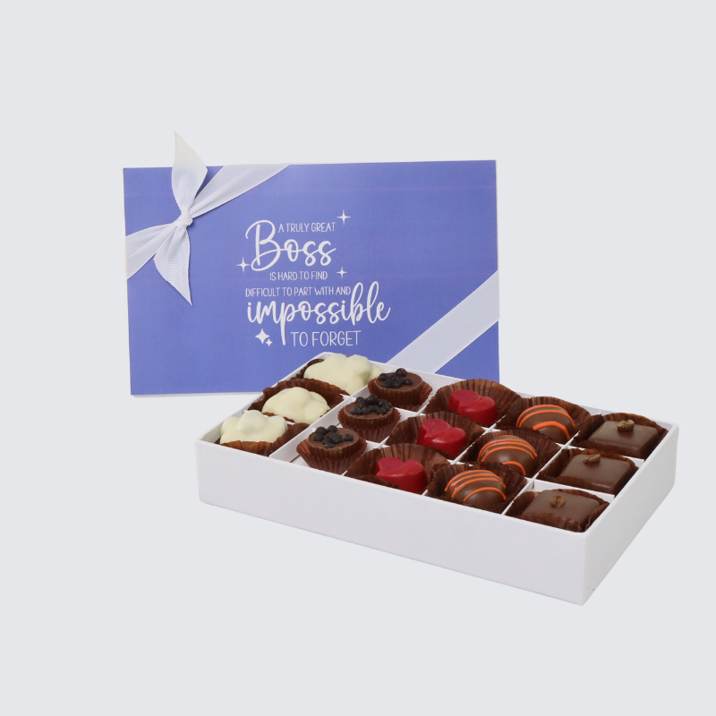 Retirement boss message designed 15-piece chocolate hard box