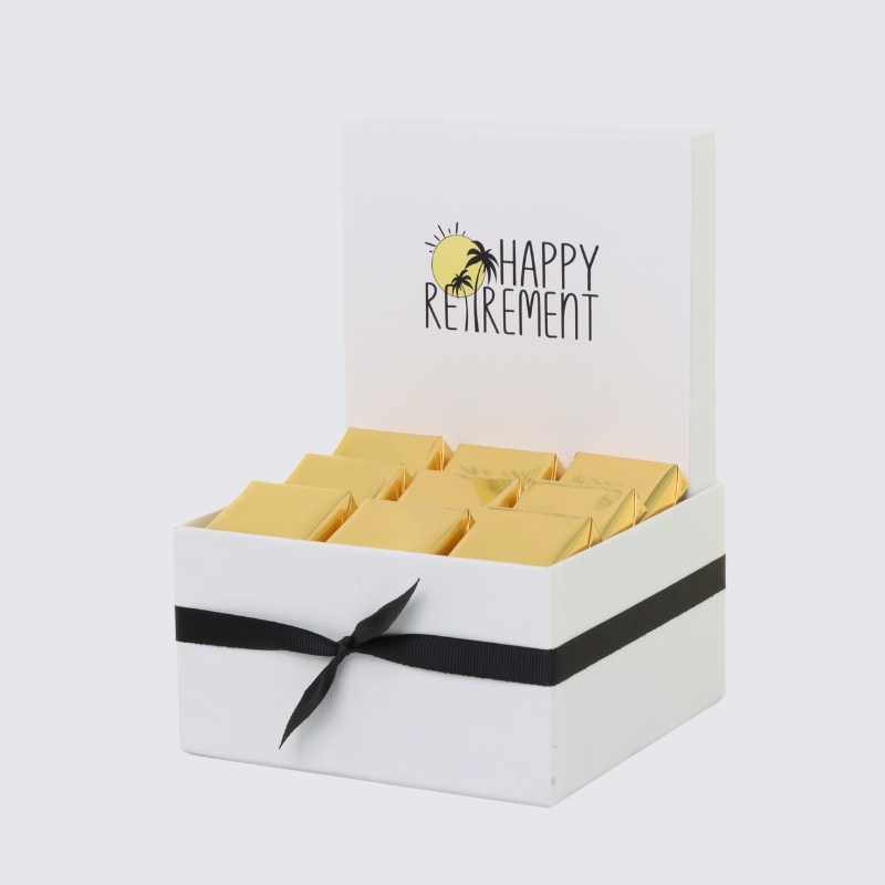 "Happy retirement" designed chocolate small hamper