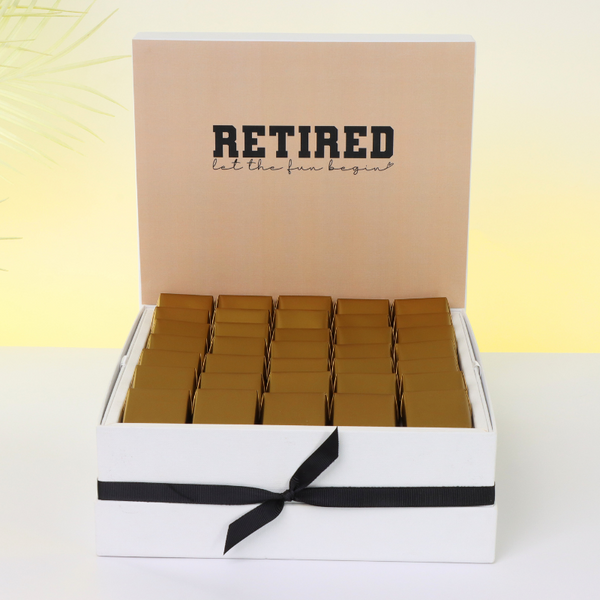 "Let the fun begin" retirement designed premium chocolate large hamper