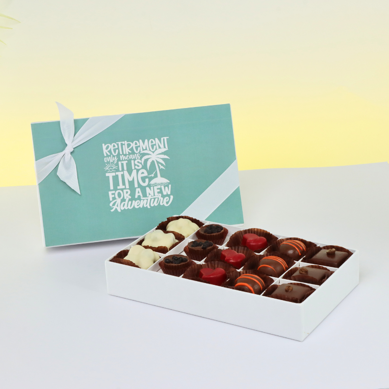 RETIREMENT DESIGNED 15 - PIECE CHOCOLATE HARD BOX