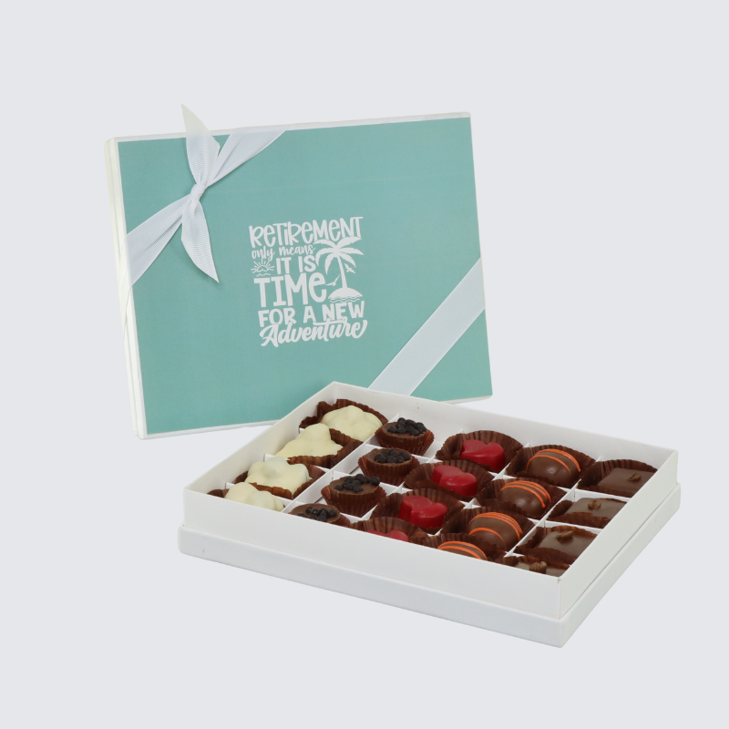 RETIREMENT DESIGNED 20 - PIECE CHOCOLATE HARD BOX