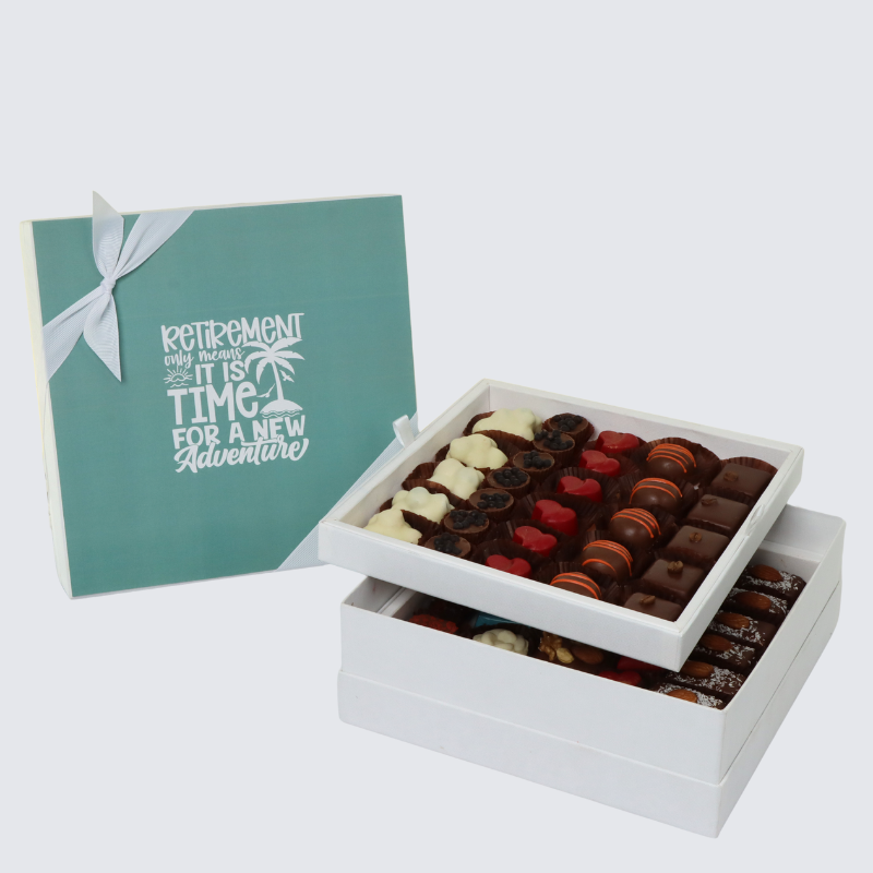 RETIREMENT DESIGNED 2-LAYER CHOCOLATE HARD BOX