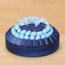 Season's greeting designed with premium chocolate round leather tray