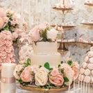 Bridal floral luxury dessert table