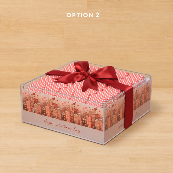 Cupid's village Happy Valentine's Day designed premium chocolate acrylic tray