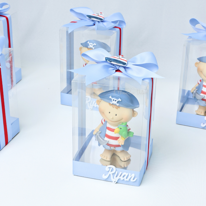 ACRYLIC NAME PERSONALIZED CERAMIC PIRATE BOY CLEAR BOX