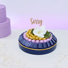 Sorry flower decorated chocolate leather round leather tray