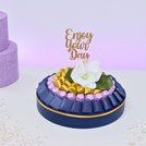 Enjoy your day flower decorated premium chocolate leather round tray