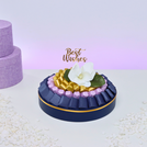 Best wishes flower decorated chocolate leather round tray