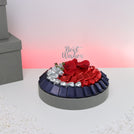 Best wishes orchid decorated chocolate leather round tray