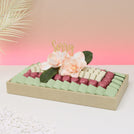 Sorry peach magnolia decorated chocolate medium leather tray