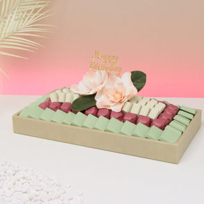 Happy birthday peach magnolia decorat...