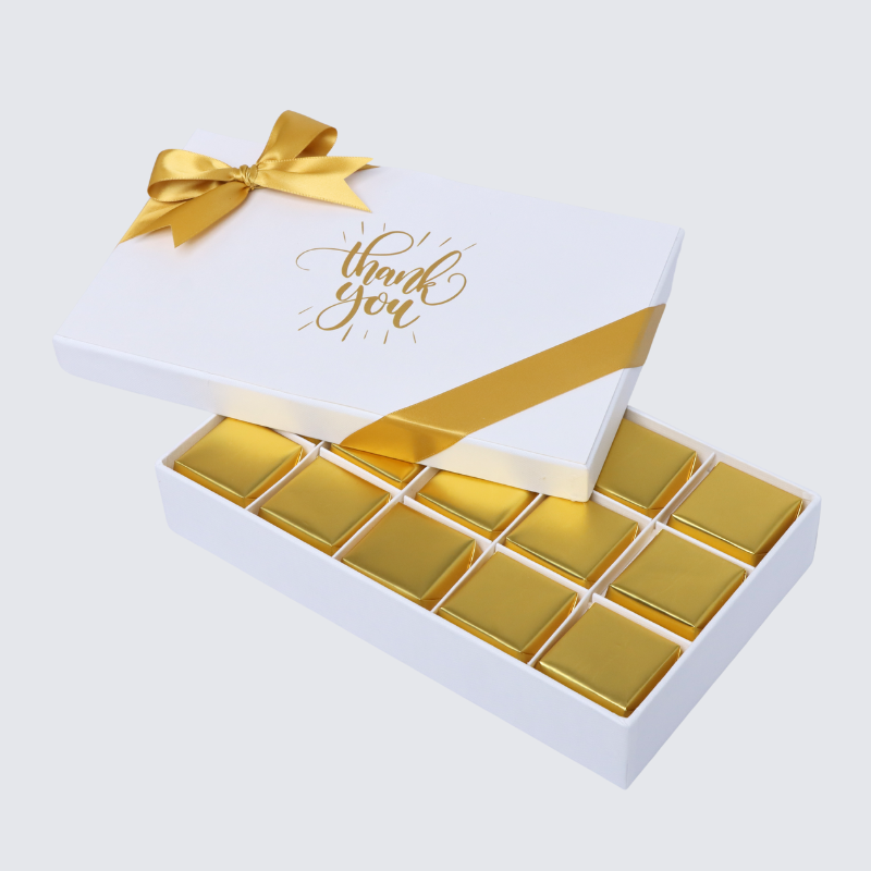 "Thank you" sun streak designed 15-piece chocolate hard box