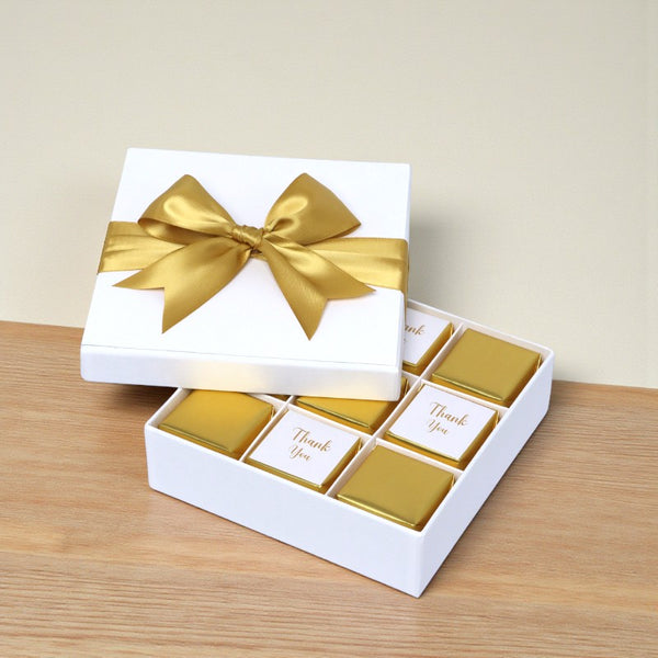 "Thank you" gold designed 9-piece premium chocolate hard box