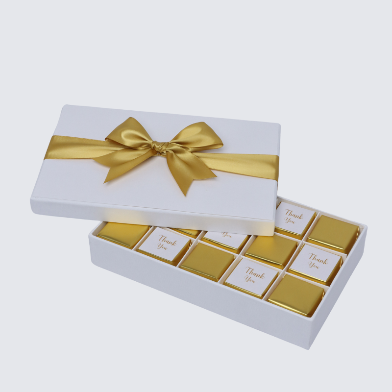 "Thank you" gold designed 15-piece chocolate hard box