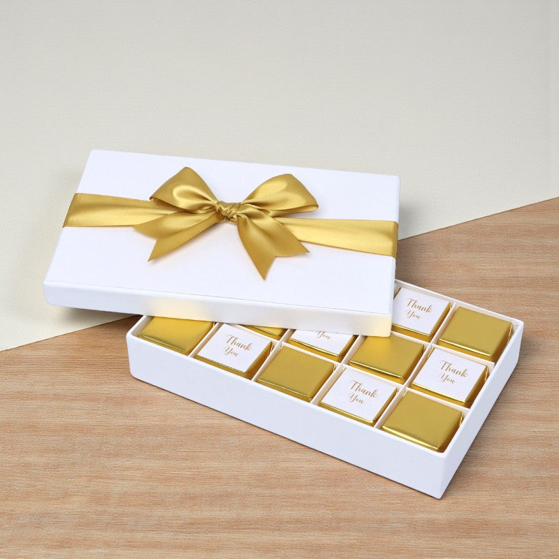"Thank you" gold designed 15-piece premium chocolate hard box