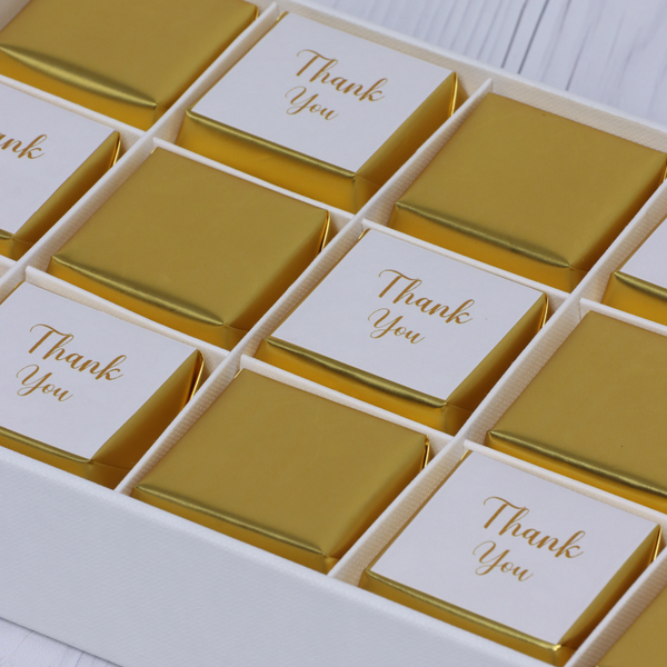 "Thank you" gold designed 15-piece premium chocolate hard box