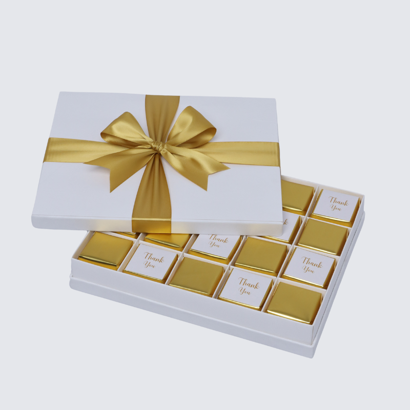 "Thank you" gold designed 20-piece chocolate hard box