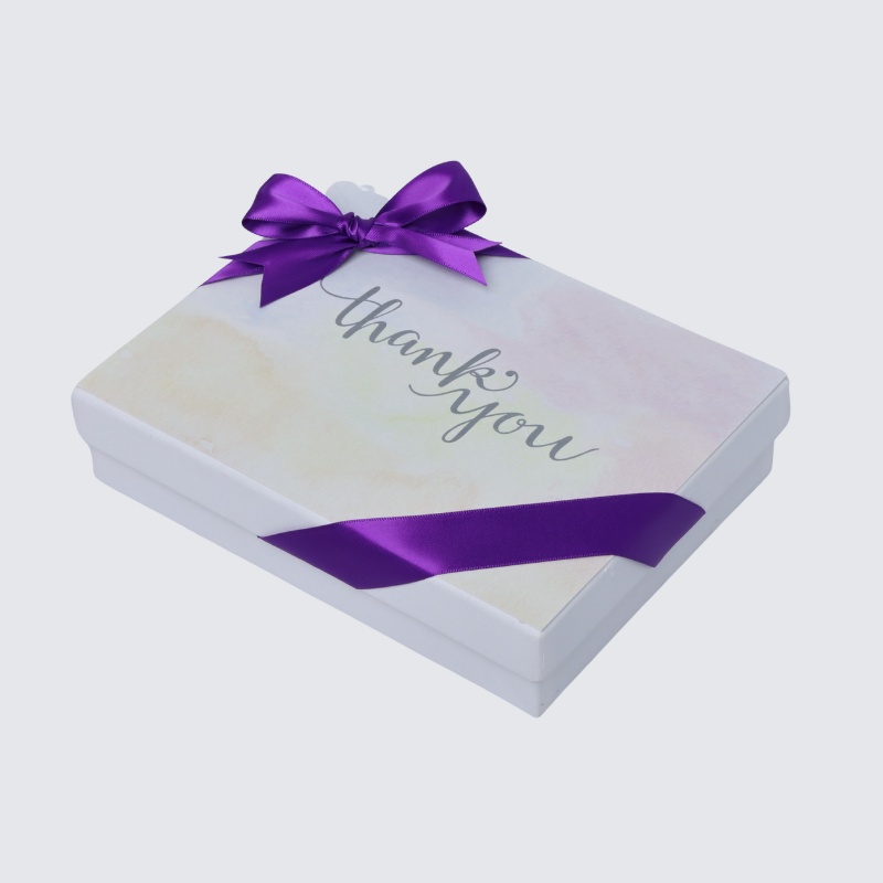 "Thank you" stain art designed 12-piece chocolate hard box