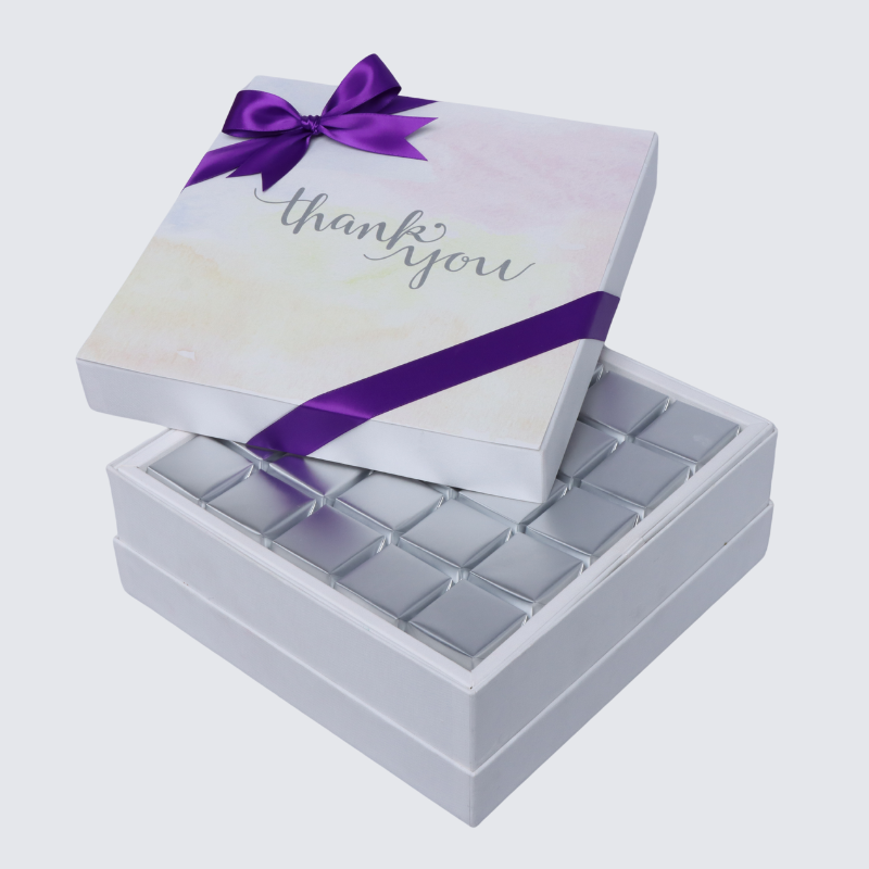 "THANK YOU" STAIN ART DESIGNED PREMIUM CHOCOLATE HARD BOX