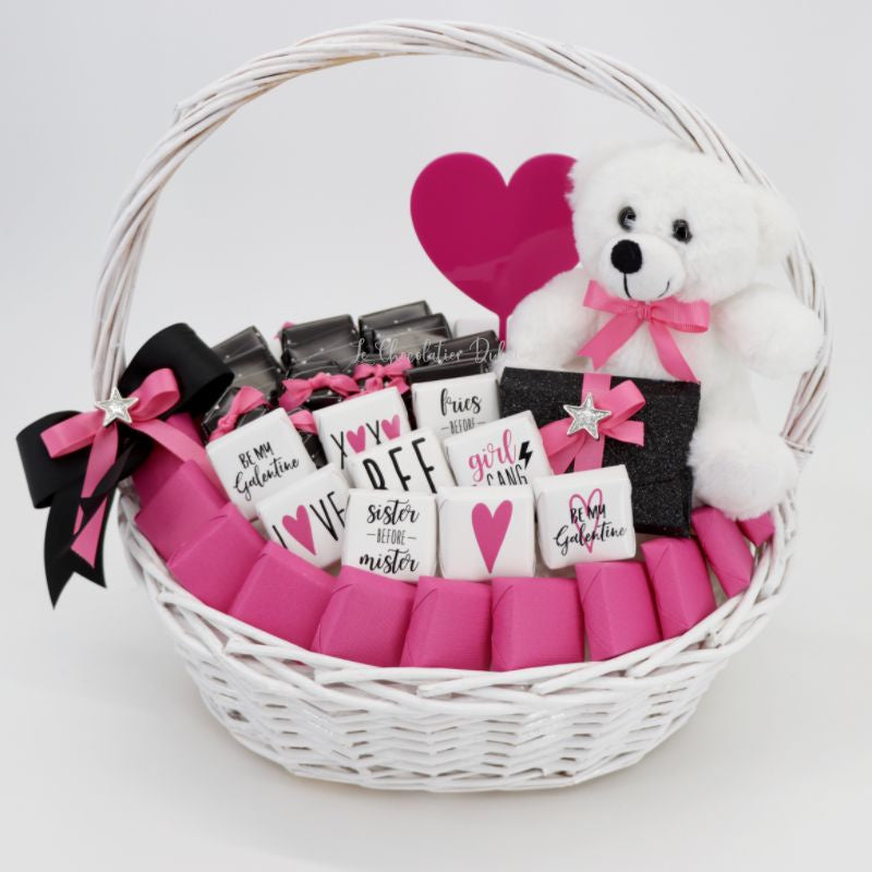 Bff valentine's designed chocolate basket