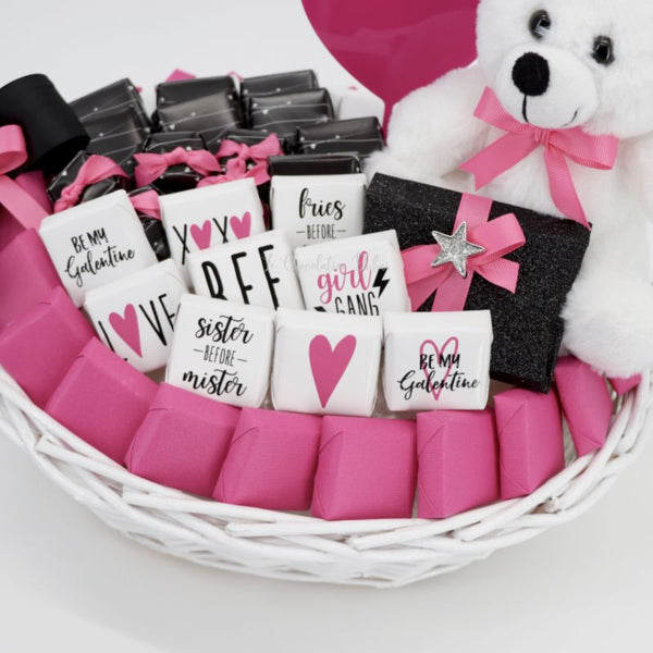 Bff valentine's designed chocolate medium basket