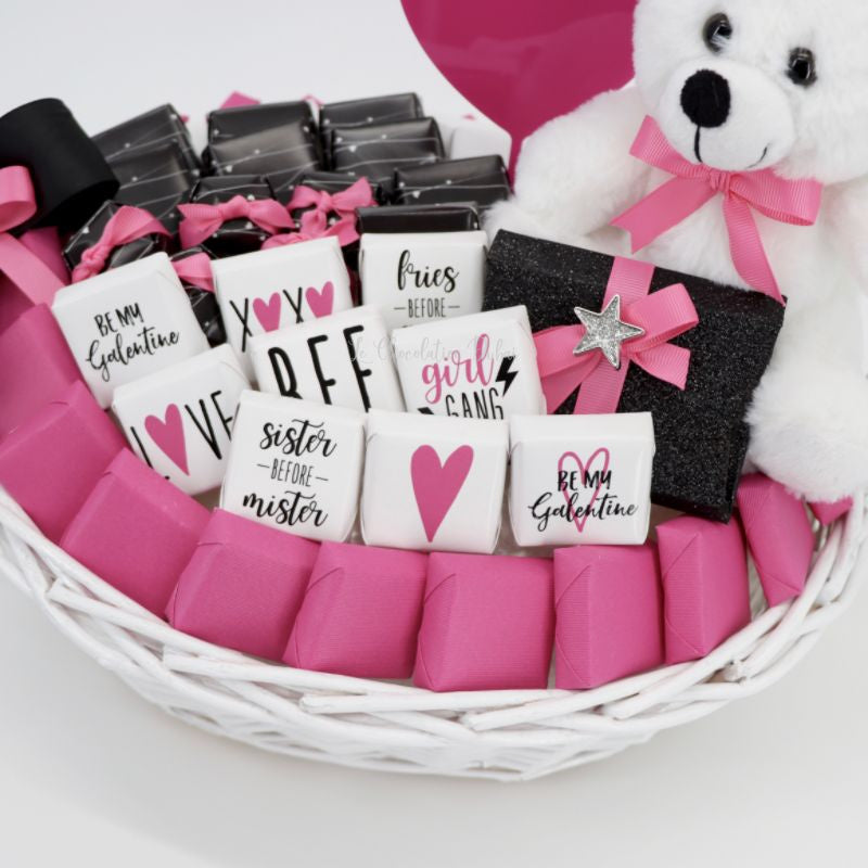 Bff valentine's designed chocolate basket