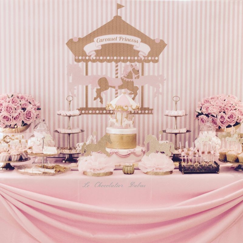 BABY GIRL CAROUSEL THEME DESSERT TABLE