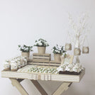 Baby rustic theme chocolate wood stand