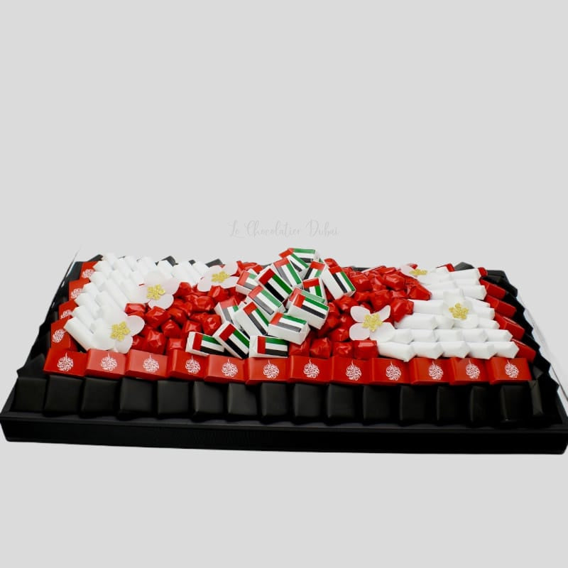 National day decorated chocolate leather tray