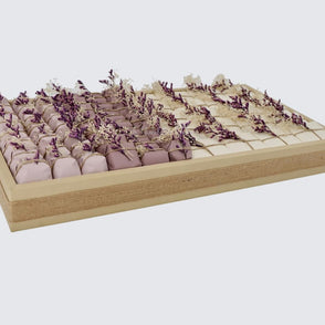 Flower decorated chocolate leather tray