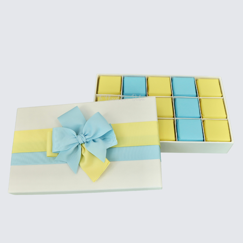 BRILLIANT BLUE YELLOW DESIGN CHOCOLATE BOX 	