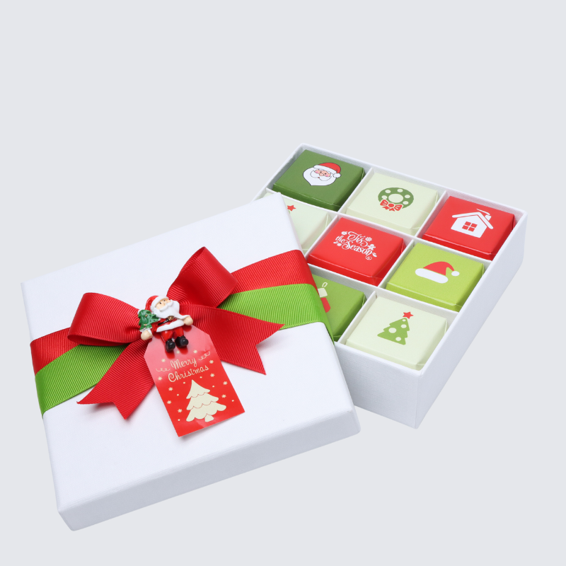 CHRISTMAS DESIGNED CHOCOLATE 9-PIECE HARD BOX