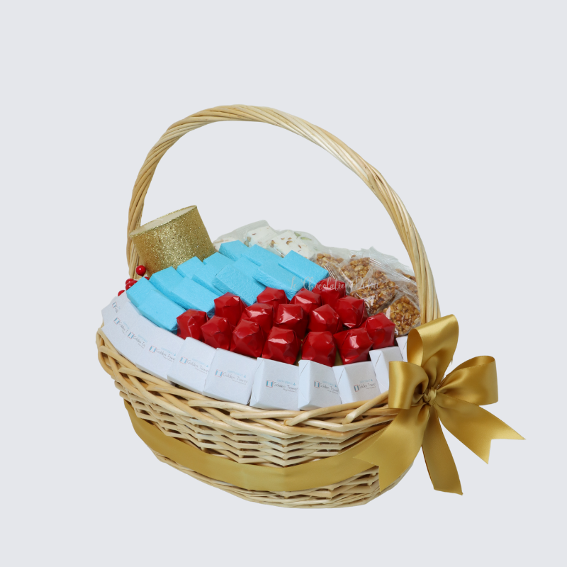 CORPORATE DESIGNED CHOCOLATE & SWEETS BASKET