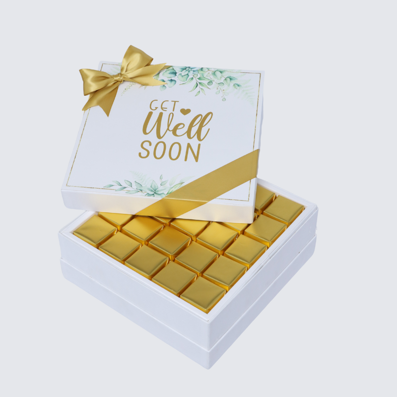 "GET WELL SOON" EUCALYPTUS DESIGNED PREMIUM CHOCOLATE HARD BOX