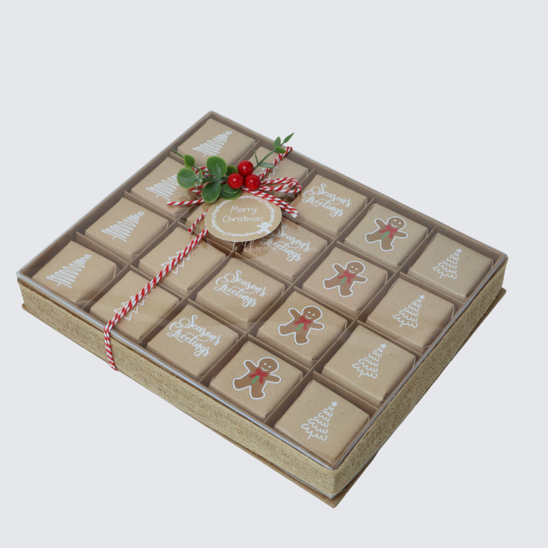 RUSTIC CHRISTMAS DESIGNED CHOCOLATE VIEW TOP HARD BOX