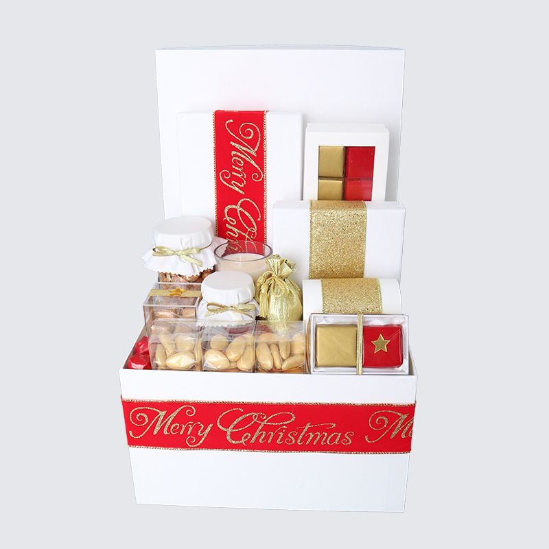 CHRISTMAS DECORATED CHOCOLATE & SWEETS EXTRA LARGE HAMPER