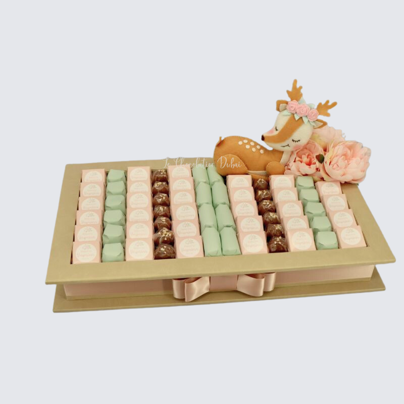 LUXURY BABY GIRL PERSONALIZED CHOCOLATE LEATHER TRAY