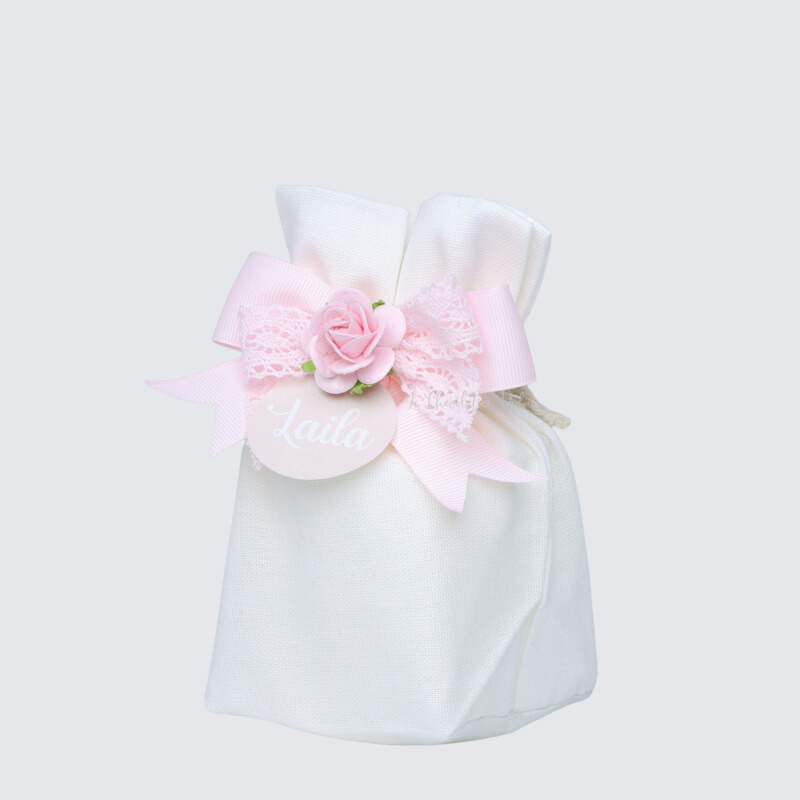 BABY GIRL FLOWER DECORATED CANDLE BAG 