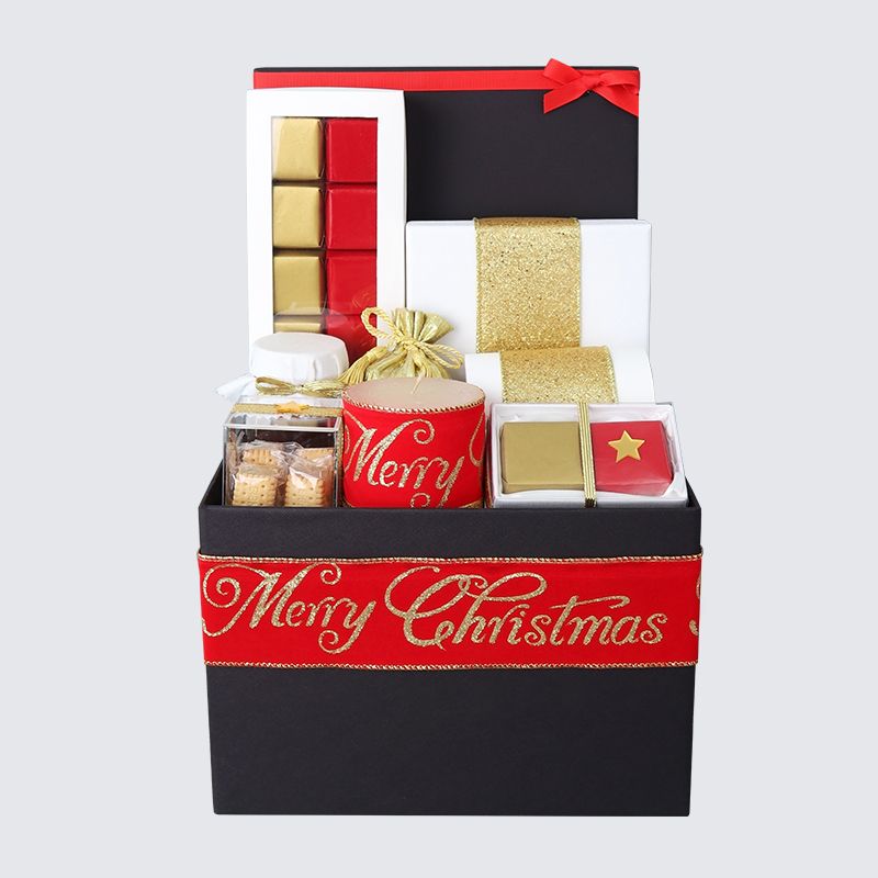 CHRISTMAS DECORATED CHOCOLATE & SWEETS EXTRA LARGE HAMPER